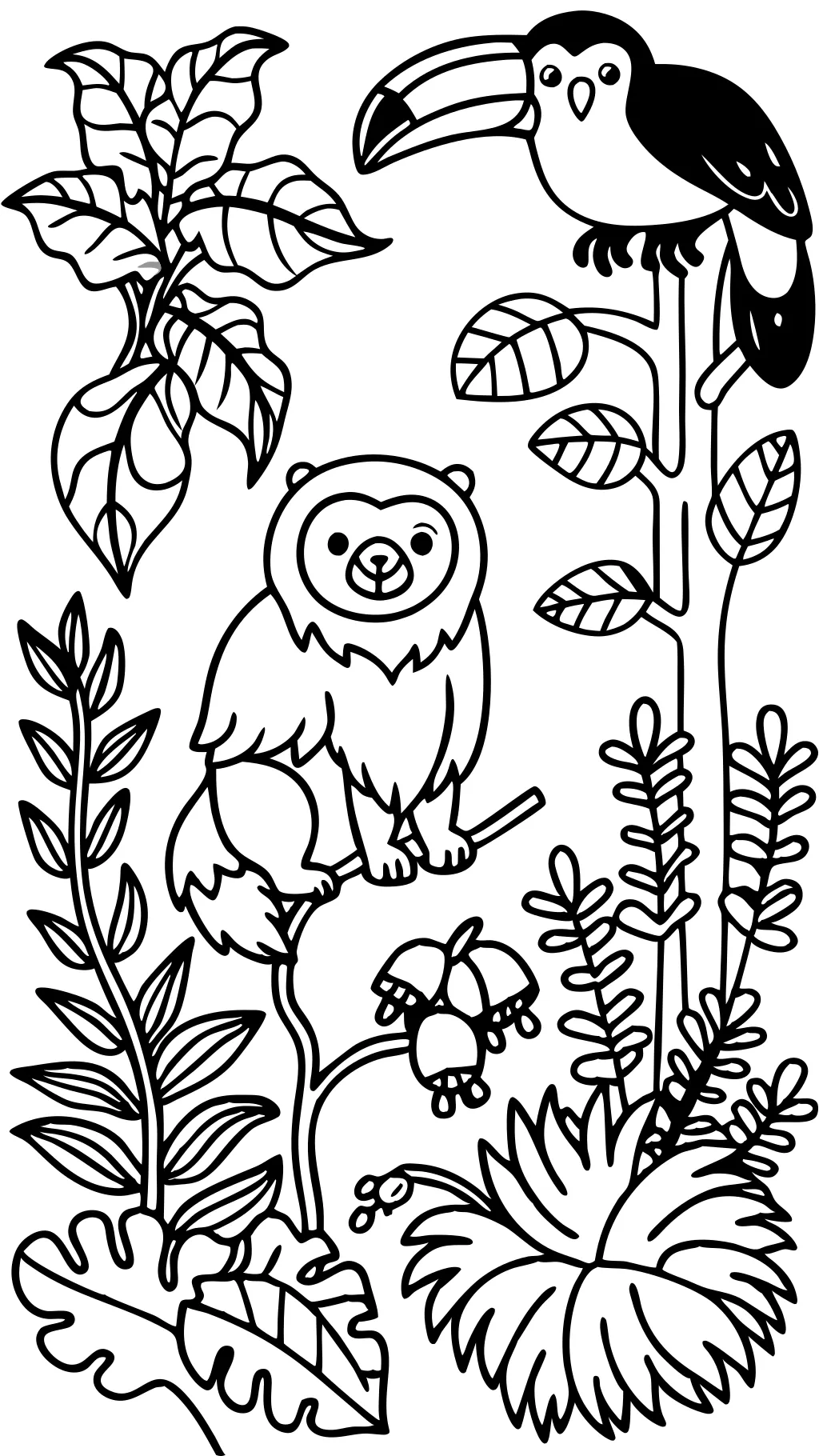 coloriages des animaux de la forêt tropicale